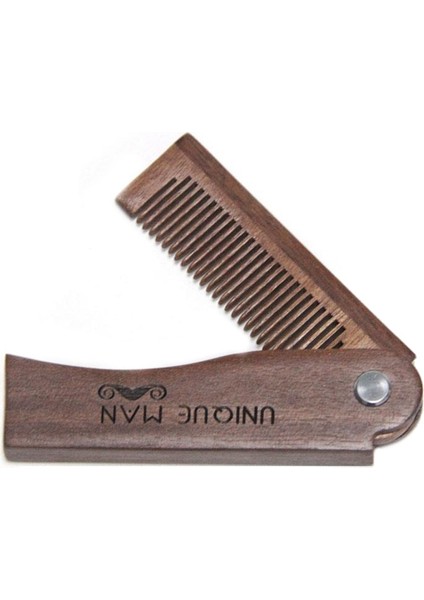 Kahverengi Set Katlanır Ahşap Sakal Tarağı Erkekler Için Doğal Sandal Ağacı Sakal Bıyık Saç Tarak Salon Kuaför Kuaförlük Şekillendirici Araçları Aksesuarları (Yurt Dışından)