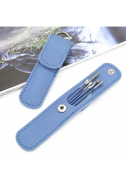 Blue-A 6 Adet Paslanmaz Çelik Kulak Tıkacı Seti Kulak Vax Sökücü Çift Başlı Spiral Temizleme Araçları Küret Kaşık Bakım Bahar Kulak Kaşığı (Yurt Dışından)