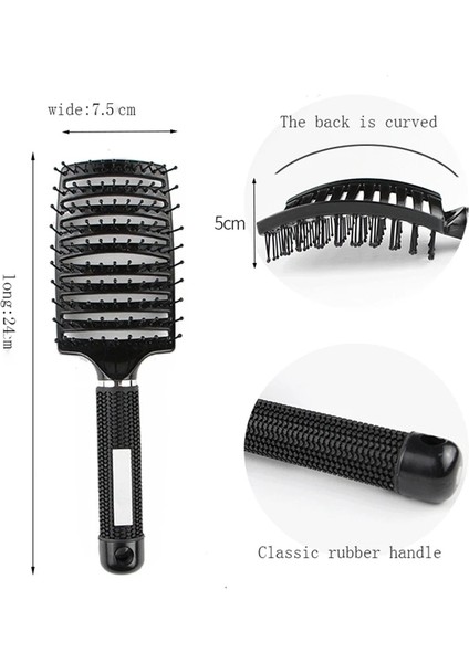 Set-Pembe Kavisli Havalandırmalı Profesyonel Dolaşık Açıcı Tarak Taşınabilir Ev Masaj Saç Fırçası Şekillendirici Araçları Hızlı Kuruyan Berber Kuaförlük Salonu (Yurt Dışından) modelleri