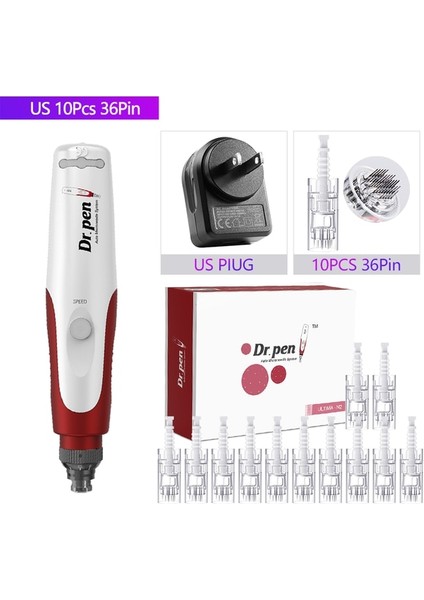 N2-W-Us Plug 36PIN Dr. Pen Ultima N2 Profesyonel Mikro Iğneleme Kalemi Kablosuz Elektrikli Cilt Onarım Aracı Seti Derma Damga Terapisi Cilt Bakım Cihazı (Yurt Dışından)