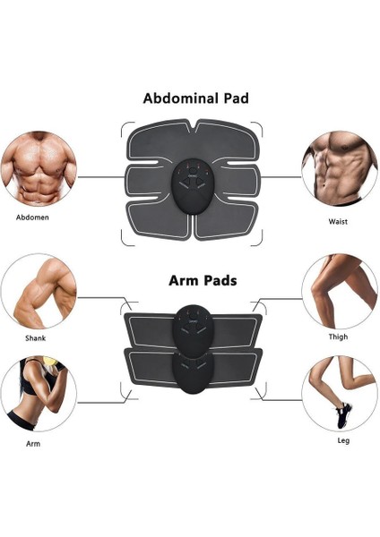 N6-3IN1SET ve Kalça 2020 Ems Kablosuz Kas Stimülatörü Karın Sıkılaştırma Kemeri Kas Güçlendirici Vücut Kas Fitness Eğitmeni Karın Kol Bacak Unisex (Yurt Dışından)