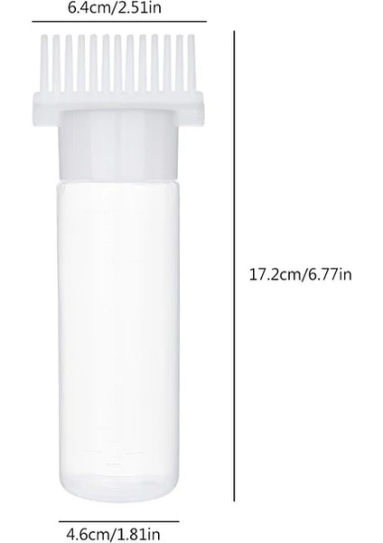 Beyaz 180 ml Plastik Tarak Renk Aplikatör Doldurulabilir Çok Renkli Sıkılabilir Şişe Aplikatör Saç Boyama Kuaförlük Şekillendirici Araçları (Yurt Dışından)