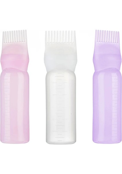 Pembe 1 Adet 120 ml Renkli Plastik Saç Boyası Doldurulabilir Şişe Aplikatör Tarak Dağıtım Salon Saç Boyama Kuaförlük Şekillendirici Aracı (Yurt Dışından)