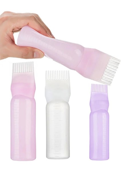 Pembe 1 Adet 120 ml Renkli Plastik Saç Boyası Doldurulabilir Şişe Aplikatör Tarak Dağıtım Salon Saç Boyama Kuaförlük Şekillendirici Aracı (Yurt Dışından)