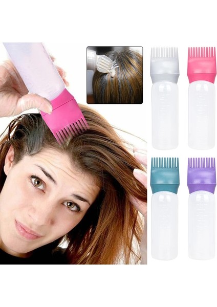 Koyu Pembe Boyama Plastik Şişe Yağ Tarak Saç Araçları Saç Boyası Fırçası Renk Dağıtım Saç Boyama Fırçası Doldurulabilir Kuaförlük Aracı (Yurt Dışından)