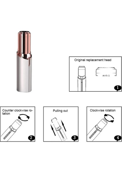 01 Elektrikli Saç Çıkarıcı Yedek Kafa Ruj Şekli Tıraş Makinesi Bayanlar Için Kaş Düzeltici Saç Çıkarıcı Epilatör Ağrısız Tıraş (Yurt Dışından)