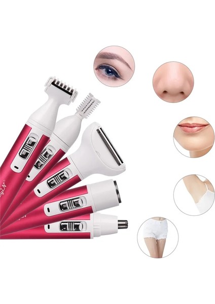 Gümüş 5 In 1 Kadın Epilatör Kadın Kaş Düzeltici Bayan Tıraş Makinesi Epilasyon Tıraş Makinesi Yüz Epilatör Bikini Tüy Dökücü P40 (Yurt Dışından)