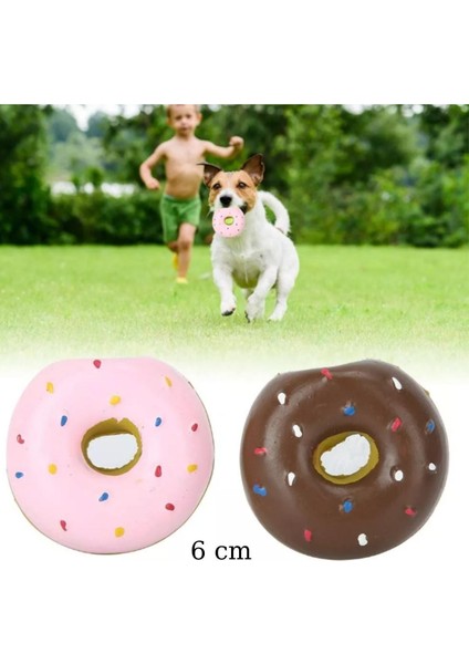 Köpek diş temizleyici ve çiğneme oyuncağı-Sağlam yapı-Estetik görünüm-Bushop Donut Çikolata