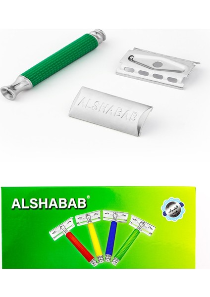 Yeşil Alshabab 1 Parça Çinko Alaşımlı Emniyetli Jilet Erkekler Için Abs Saplı 8x4 cm Çift Kenar T-Şekilli Manuel Jilet Baber Tıraş Makinesi Aracı (Yurt Dışından) fırsatları
