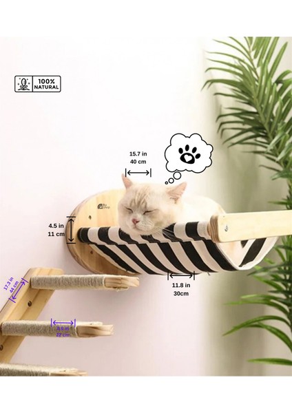 Kedi duvar evi, Kedi duvar parkuru, Kedi duvar merdiveni, Kedi duvar tırmalama Bushop 7 Parça Modern Set fırsatları