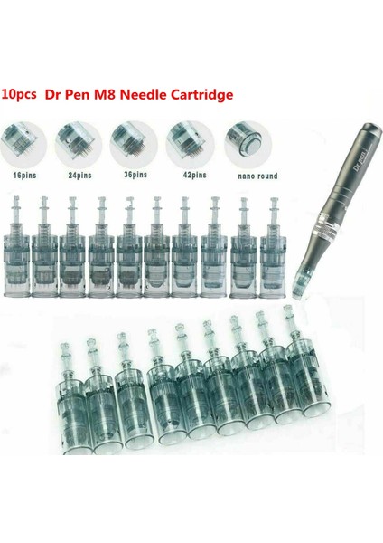 10 Adet 24 Pins 10 Adet Dr Kalem M8 Iğne Kartuş Ucu Derma Kalem 11/16/24/36/42/nano Mikro Iğneleme Kalem Dövmeler Iğneler Yedek Cilt Iğneleme (Yurt Dışından)
