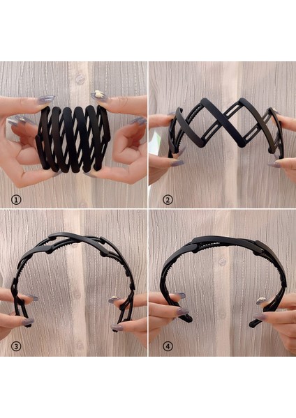 Pembe 1 Adet Glitter Rhinestone Kafa Bandı Saç Çember Basit Gerilebilir Saç Çember Görünmez Hairband Dişler ile Kaymaz Katlanabilir Saç Pençe (Yurt Dışından)