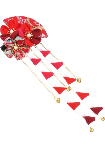 Pembe Japon Tarzı Saç Tokası, Saç Kimono Çiçek Saç Tokası Püskül Headdress Saç Kravat Klipsi Düğün Saç Dekorasyonu, (Yurt Dışından) fiyatları