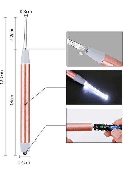 LED El Feneri Earpick Bebek Kulak Temizleyici Kulak Kiri Temizleme Endoskop Penlight Kaşık Temizleme Kulak Küret Işık Kaşık Büyüteç ile (Yurt Dışından) fiyatları