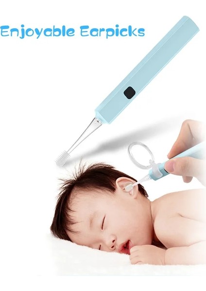 Yeşil 6 Adet Takım Elbise Şarj Edilebilir USB LED El Feneri Kulak Temizleyici Endoskop Temizleme Kaşığı Kulak Curette Büyüteç Işık Kaşık Kulak Kiri Temizleme Kulak Kapsamı (Yurt Dışından) modelleri