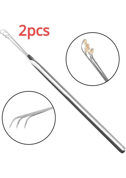 2 Adet Gümüş 1 Adet Kulak Araçları Paslanmaz Çelik Gümüş Kulak Tıkacı Balmumu Sökücü Küret Temizleyici Sağlık Araçları Kulak Temizleme Çubuğu Kolu Tasarımı (Yurt Dışından)