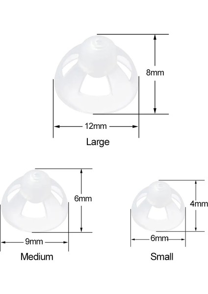 L 12MM 10 Adet Açık Işitme Cihazı Kubbeleri Kulak Tıkacı Yedek Kulak Tıkacı Ipuçları 6mm 9mm 12 mm Arasından Seçim Yapın (Yurt Dışından) fırsatları