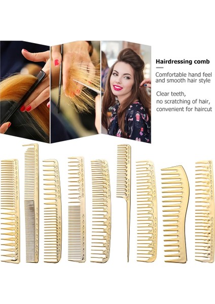 Stil 1 Plastik Saç Fırçası Erkek Kadın Altın Tarak Saç Kuaförlük Salonu Saç Kesimi Tarak Büyük Geniş Diş Tarak Berberler Saç Fırçası (Yurt Dışından)