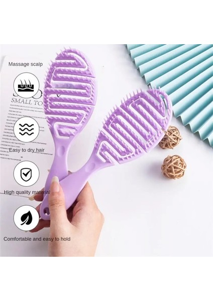 Kumral Rahatlatıcı Elastik Masaj Tarak Taşınabilir Saç Fırçası Masaj Fırçası Fırçalar Kafa Taraklar Saç Derisi Masaj Fırçası Islak ve Dalgalı Paket (Yurt Dışından)