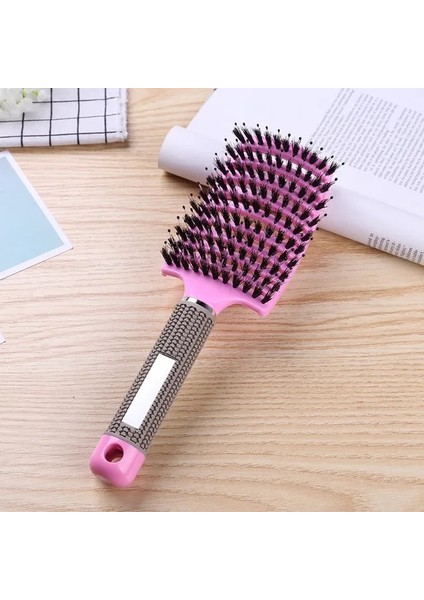 Pembe Saç Saç Derisi Masaj Tarak Saç Fırçası Kıl Naylon Kadın Islak Kıvırcık Detangle Saç Fırçası Salon Kuaförlük Şekillendirici Araçları (Yurt Dışından)