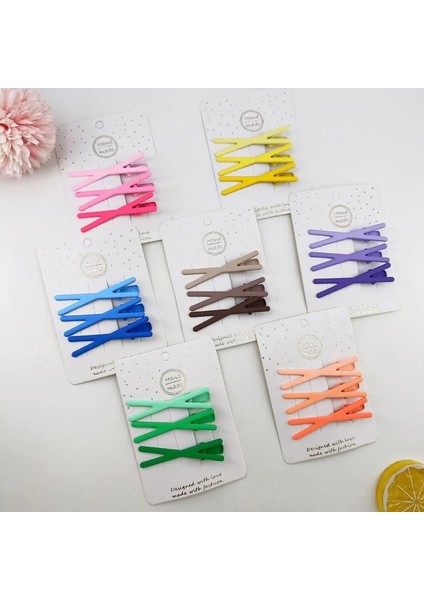 Jx Mor Kore Tatlı Kızlar Tatlı Firkete Degrade Renk Çapraz Dikişsiz Patlama Klip Kırık Saç Tokası Sevimli Ins Kenar Klip Şeker Renk Klip (Yurt Dışından) modelleri