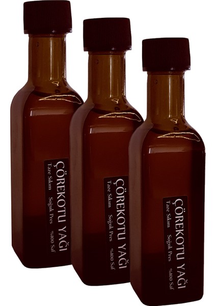 3 Adet Çörekotu Yağı Soğuk Pres Taze Sıkım 100 ml x 3 Tane