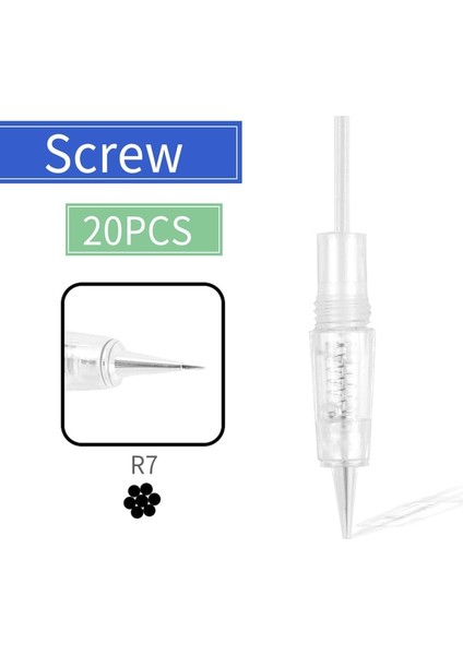 20 Adet R7 100/50/20 Adet Vida Dövme Kartuş Iğneleri 1d 1r 2r 3r 3f 5r 5f 7r 7f Dr.imp Kalem Mym Elektrikli Dövme Kalemi Microblading Iğneler (Yurt Dışından)
