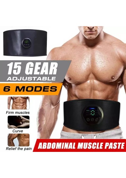 Siyah Karın Kas Çalıştırıcı Ems Elektronik Abs Fitness Ekipmanları Kemer Titreşim Kas Masajı USB Bel Uyluk Buzağı Kol (Yurt Dışından) fiyatları