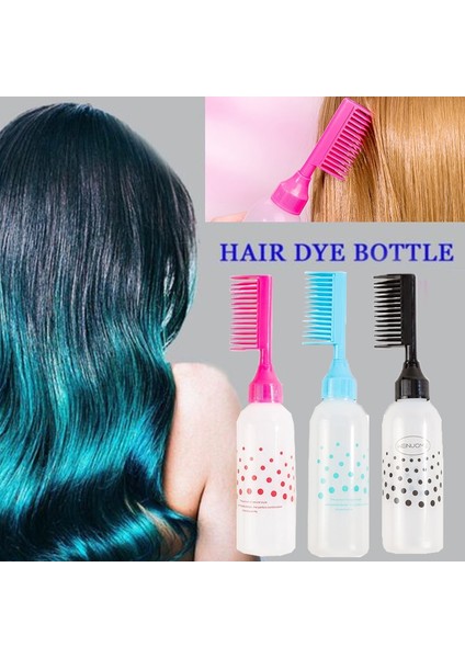 Siyah 170 ml Saç Boyası Aplikatör Şişeleri Tarak Plastik Şampuan Şişesi Saç Boyama Leke Aracı Salon Kuaförlük Malzemeleri (Yurt Dışından) fiyatları