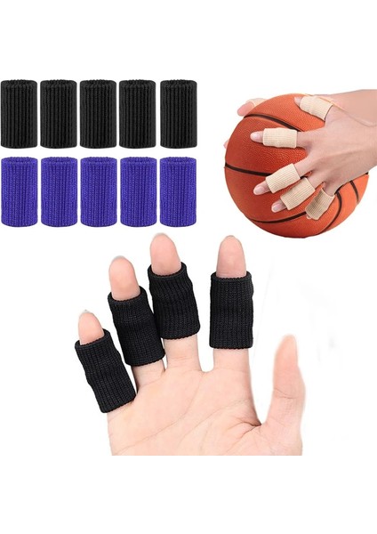 Siyah Açık Basketbol Voleybol Parmak Koruma Desteği Elastik Spor Parmak Kollu Artrit Desteği Parmak Koruma (Yurt Dışından)