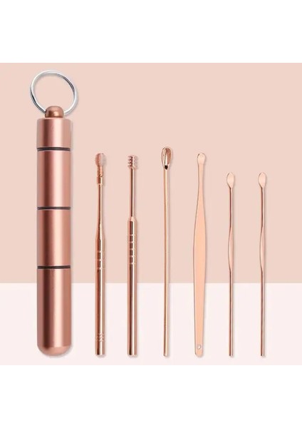 Rose Golden 6 Adet Kulak Temizleme Çubuğu Temizleme Kiti Alet Seti, Taşınabilir Saklama Kutusu ile Balmumu Sökücü Aracı (Yurt Dışından) fiyatları