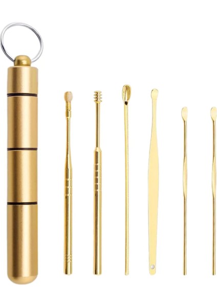 Rose Golden 6 Adet Kulak Temizleme Çubuğu Temizleme Kiti Alet Seti, Taşınabilir Saklama Kutusu ile Balmumu Sökücü Aracı (Yurt Dışından) fırsatları