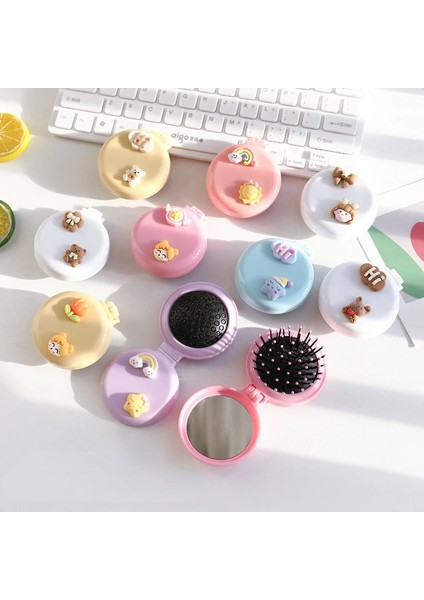 No.2 Sevimli Kuaförlük Katlanır Hava Yastığı Ayna ile Taraklar Seyahat Saç Fırçası Saç Bakımı Masaj Relax Tarak Kozmetik Makyaj Şekillendirici Aracı (Yurt Dışından) modelleri