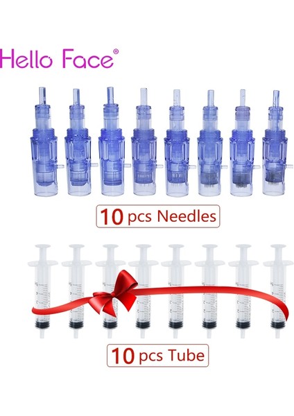 10 Adet 5d Nano Mts Mikroiğne 10 Adet Kartuş ve 10 Adet Şırınga Tüpü Vida Takımları 2 In 1 Mini Hydra Tabancası Otomatik Mezoterapi Enjektörü F8 (Yurt Dışından)