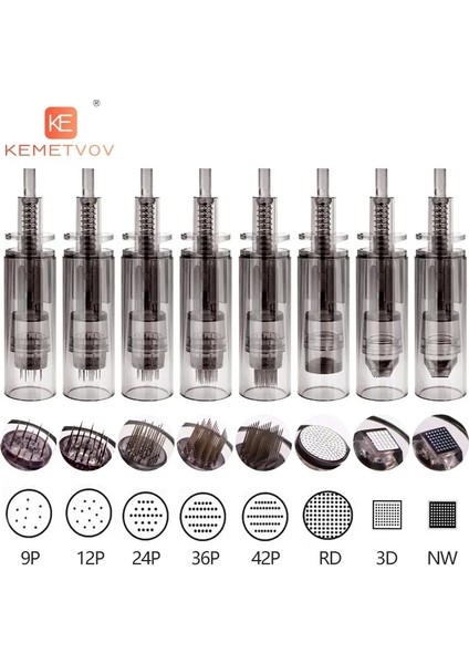 10 Adet Nano Gofret 10/30/50 Adet Derma Aracı Süngü Iğneler Kartuşu A7 Nano/9 Pin/12 Pin/36 Pin/42 Pin Mikro Cilt Iğneleme Yedek Kafa (Yurt Dışından) modelleri
