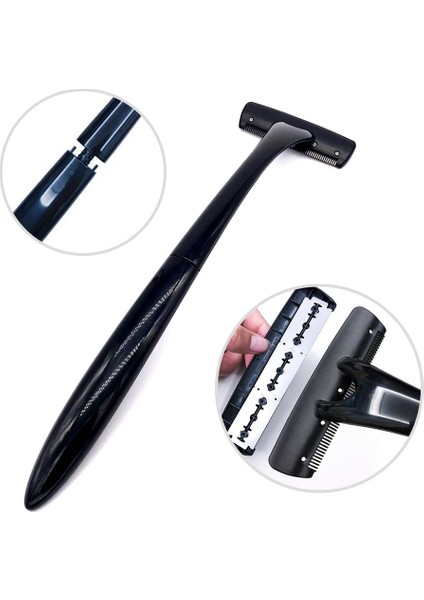 Bayanlar Tıraş Makinesi Tıraş Bıçağı Adam Geri Tıraş Makinesi Tıraş Makinesi Damat Tam Vücut Epilasyon Düzeltici Su Geçirmez Paslanmaz Dayanıklı Uzun Saplı (Yurt Dışından)
