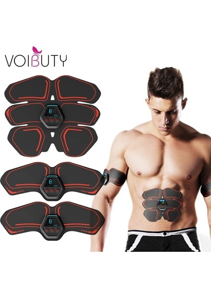 Komple Set Şarj Edilebilir Karın Kas Stimülatörü Eğitmen LCD Ekran Ems Abs Fitness Aparatı Microcurrent Sağlık Spor Salonu Ekipmanları (Yurt Dışından)