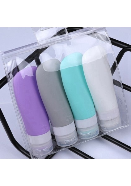 90 ml 4 Adet Silikon Seyahat Şişeleme Seyahat Kiti Şişeleme Losyon Şişeleme Depolama Şişesi Silikon Şişe Küçük Numune Şişesi (Yurt Dışından)