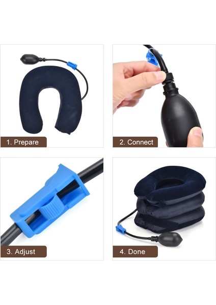 Kahverengi U Boyun Yastık Hava Şişme Yastık Servikal Brace Boyun Omuz Ağrısı Relax Destek Masaj Yastık Hava Yastığı Çekiş Yumuşak (Yurt Dışından) fırsatları