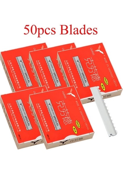 C0013A-03 (50 Adet) Meisha 50/100 Adet Emniyet Saç Bıçak Jilet Paslanmaz Çelik Kuaförlük Giyotin Inceltme Bıçağı Salon Tıraş Bıçağı C0013A (Yurt Dışından)