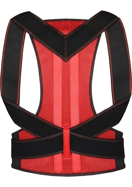 Kırmızı S Ayarlanabilir Duruş Düzeltici Korse Nefes Sırt Desteği Omuz Bel Desteği Erkekler Kadınlar Için Düz Düzeltici (Yurt Dışından)