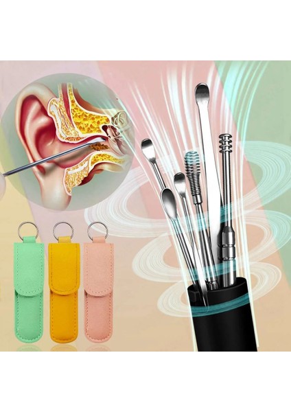 Yeşil 6 Adet Kulak Temizleyici Balmumu Temizleme Aracı Kulak Temizleme Çubuğu Temizleme Çubukları Kulak Kiri Sökücü Kulak Temizleyici Kaşık Sağlık Kulak Tıkacı (Yurt Dışından)