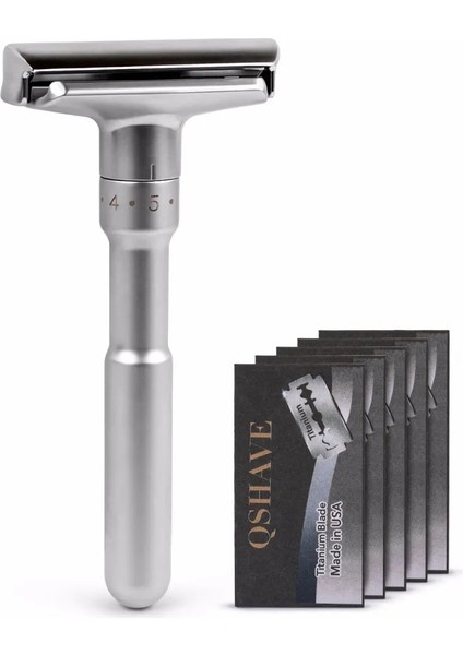 Tıraş Makinesi ve Tutucu Qshave Ayarlanabilir Emniyetli Tıraş Makinesi Çift Kenarlı Klasik Erkek Tıraş Hafif Ila Agresif 1-6 Dosya Epilasyon 5 Bıçaklı Tıraş Makinesi (Yurt Dışından) indirimleri