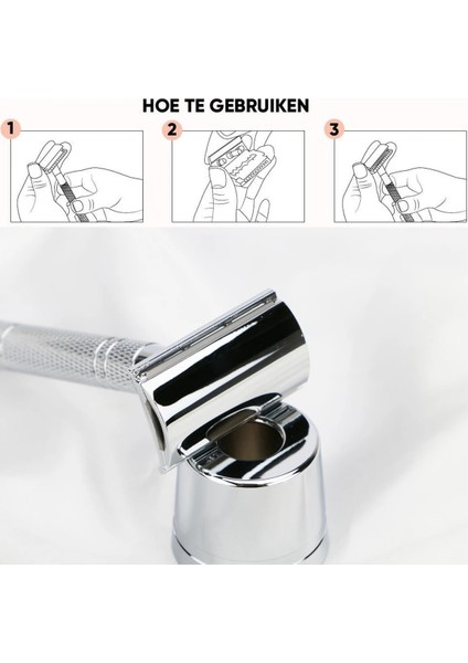 Gümüş Set B Haward Gümüş Jilet Metal Çift Kenarlı Emniyetli Tıraş Makinesi 10 Bıçaklı, Erkekler Için Yeniden Kullanılabilir Manuel Tıraş Bıçağı Çevre Dostu Sıfır Atık (Yurt Dışından)