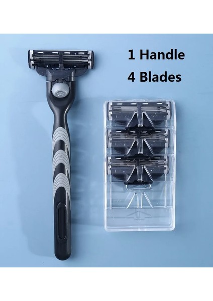 1 Sap 4 Bıçak 1 Sap +4 Bıçak/erkek Güvenli Tıraş Makinesi Yedek Başlıklar Keskin Dayanıklı Paslanmaz Çelik Tıraş Kartuşları Mach 3 Tıraş Bıçağı (Yurt Dışından) indirimleri