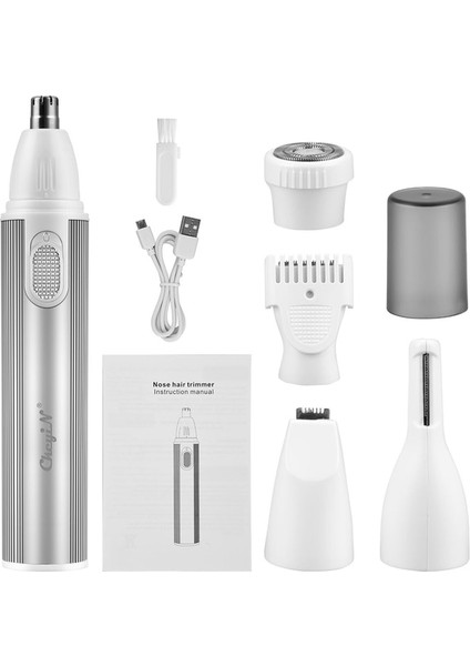 MC002 Gümüş Ckeyin 5 In 1 Vücut Saç Tıraş Makinesi Kadınlar Için Şarj Edilebilir Bikini Burun Saç Kaş Düzeltici Çok Fonksiyonlu Saç Çıkarıcı Bayanlar Için (Yurt Dışından)