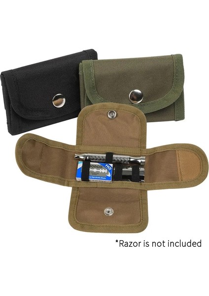 Haki Emniyetli Jilet Kılıfı Jilet Seyahat Tıraş Çantası Torbalı Bıçaklar Için Tıraş Seti Kanvas Aksesuarları (Yurt Dışından) modelleri