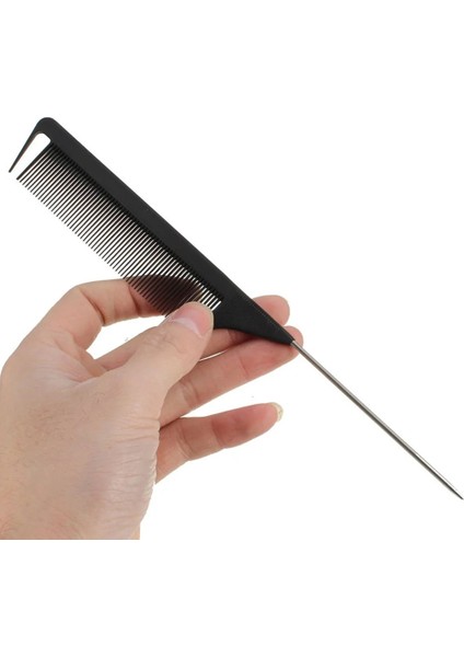 21 Sıcak Moda Siyah Ince Diş Tarak Metal Pin Anti-Statik Saç Stili Sıçan Kuyruğu Tarak 220X28X4MM Saç Şekillendirici Güzellik Araçları (Yurt Dışından)