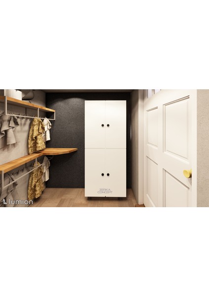 Asos Tamamı Mdf 6 Raflı Çok Amaçlı Mutfak Banyo Ayakkabılık Dolap 50 cm