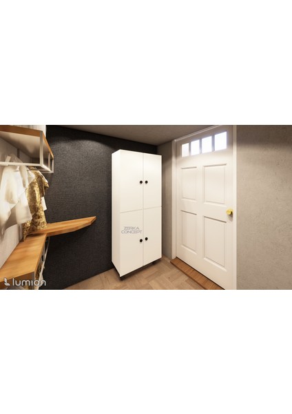 Asos Tamamı Mdf 6 Raflı Çok Amaçlı Mutfak Banyo Ayakkabılık Dolap 50 cm